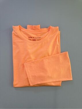 Life is Good Women's Sun Crusher Tee Shirt Orange Long Sleeve XXL UPF 50